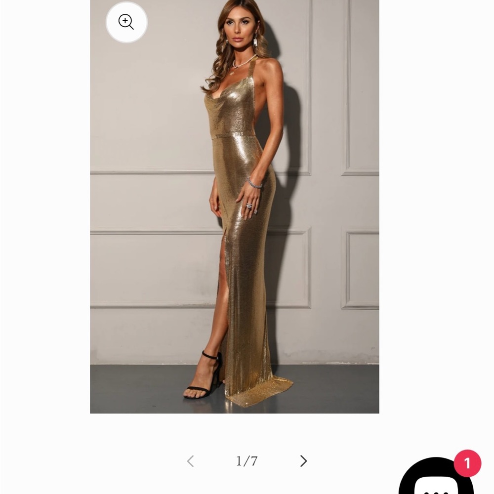 Gold chain mail long dress!
